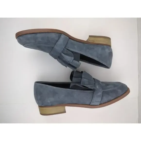Poor La Victoire Tenley Blue Gray Suede Loafers 9.5 UK 40 - Picture 6 of 8